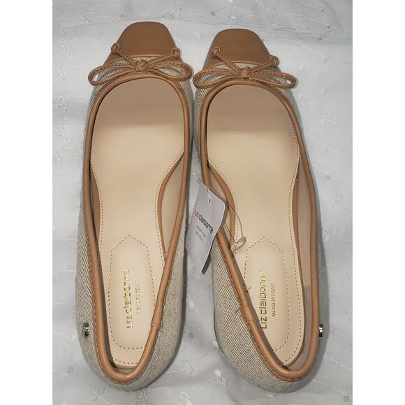 Liz Claiborne LC Fredson Women’s 11WD Block Heel Tan Canvas Faux Leather Shoe - Picture 6 of 11